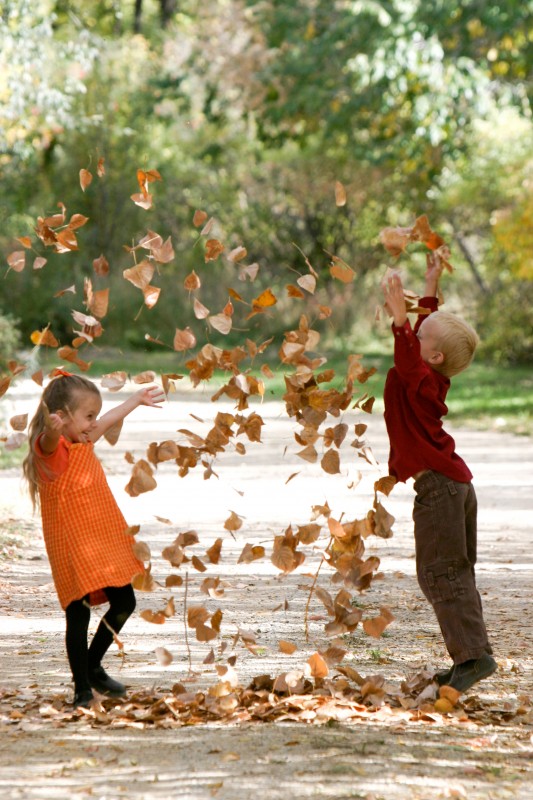 childrens portraits in autumn in taos