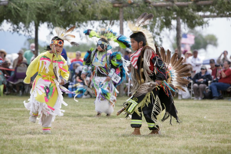Young boys dancing at powwow