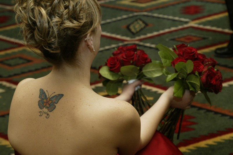 tattoos and flowers, a taos wedding