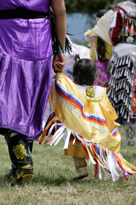 Child and Elder at Powwow