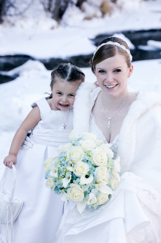 Winter Bride and Flower Girl