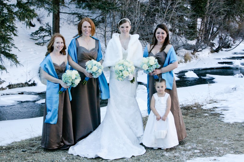 Brown and Turquoise NM Bridesmaids 