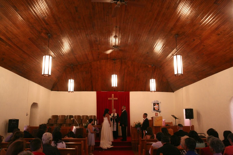 Indoor church wedding ceremony