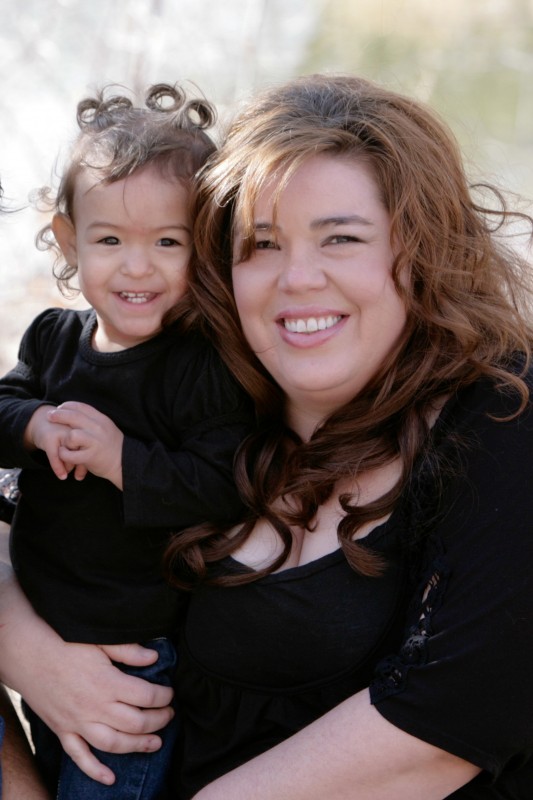 Smiles of mother and daughter