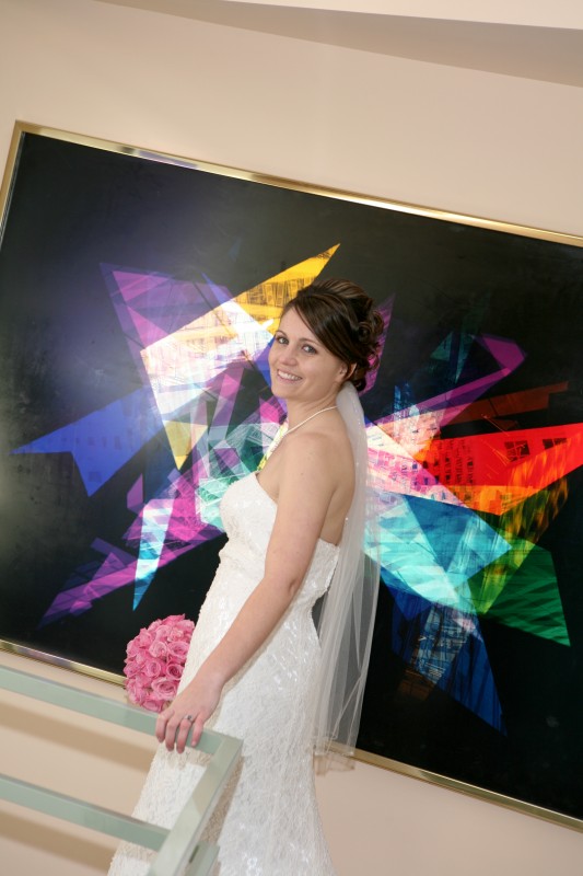 Bride with Chuck Henningsen Art