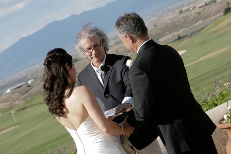 Steve Wiard officiating Taos wedding