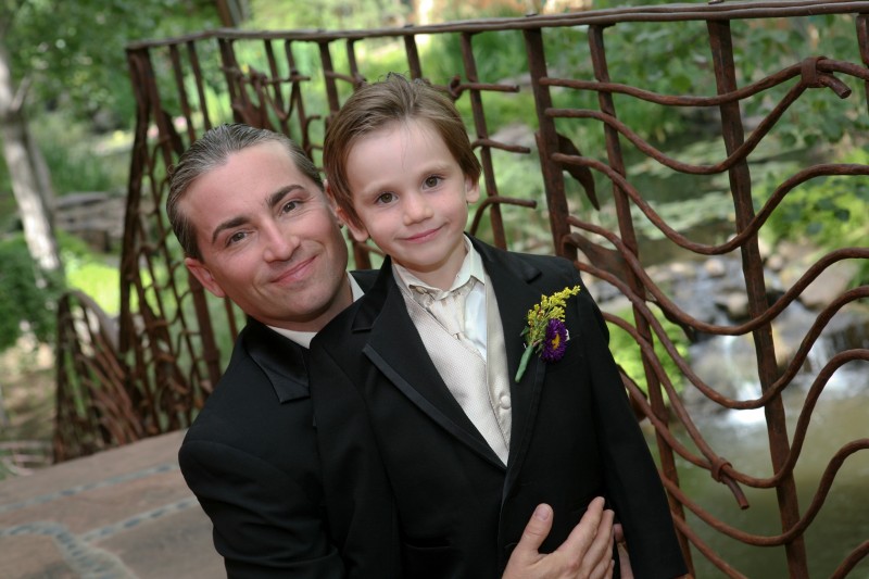 Groom and ring bearer portrait