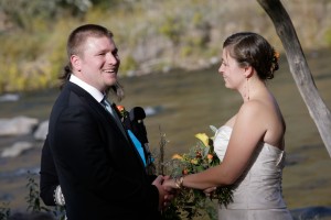 wedding ceremony by river water