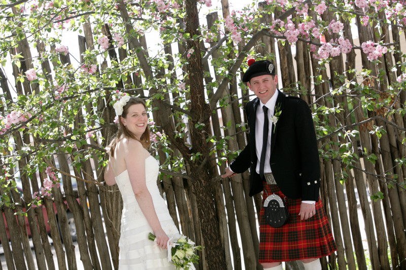 Bride and groom romantics