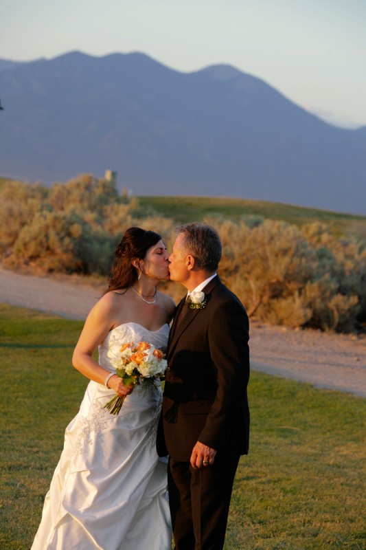 Bride and Groom and Taos Mountain