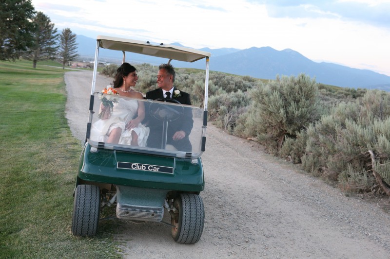 Golf course wedding in Taos, NM