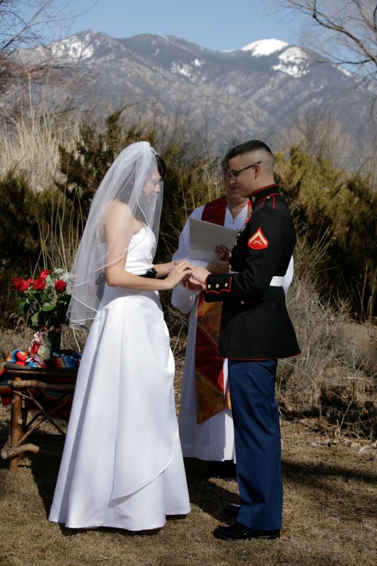 Military wedding with Taos Mountain