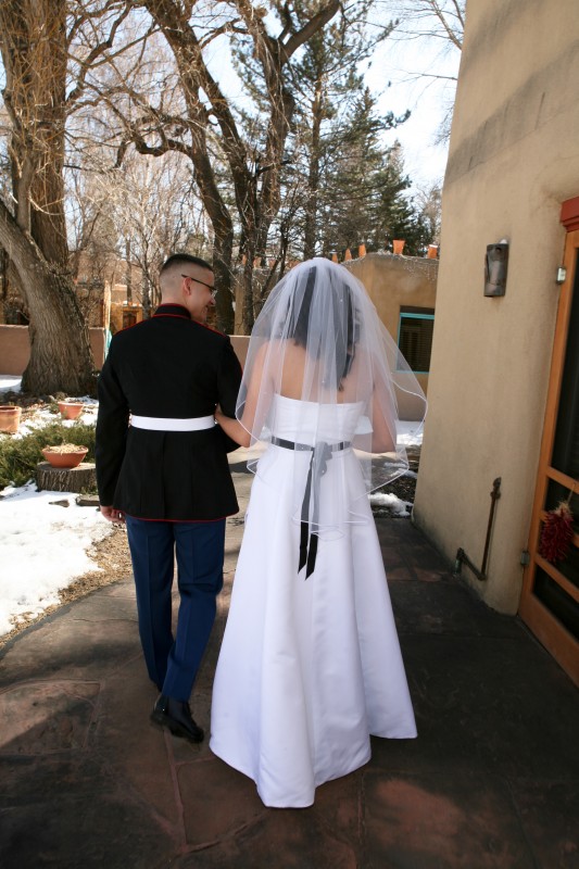 outdoor winter wedding ceremony