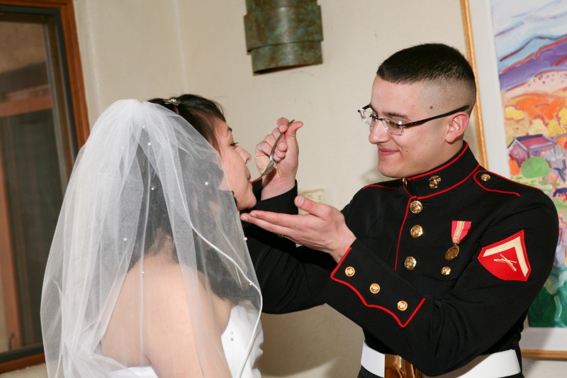 traditional wedding cake shot