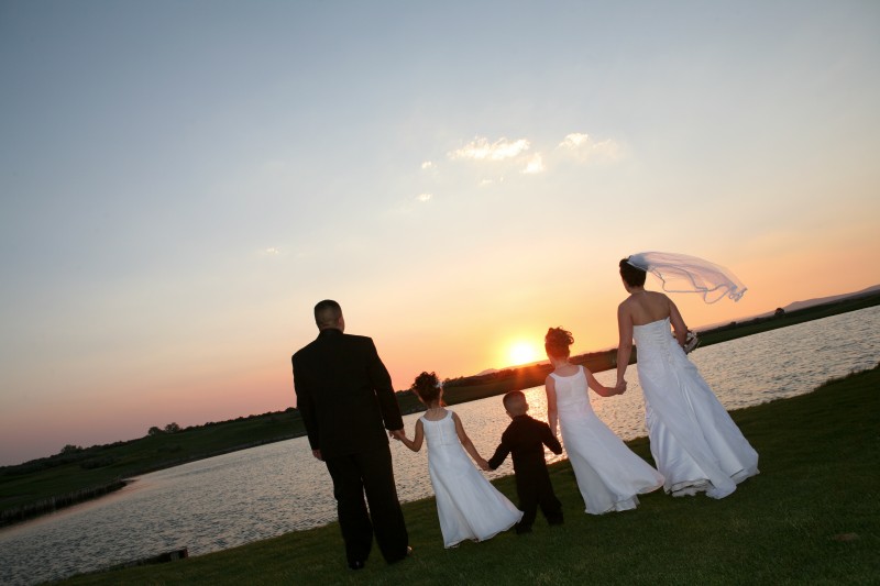 family photography on wedding day
