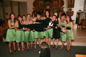 taos wedding party bridesmaids and groom