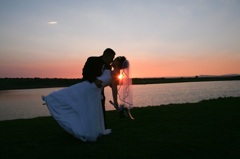 beautiful dip at sunset with water