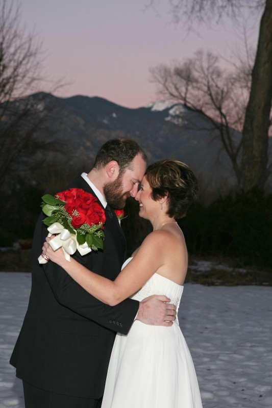 Bride and groom happily ever after in Taos, NM