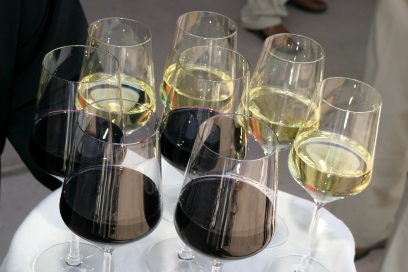 top shelf red and white wine selections