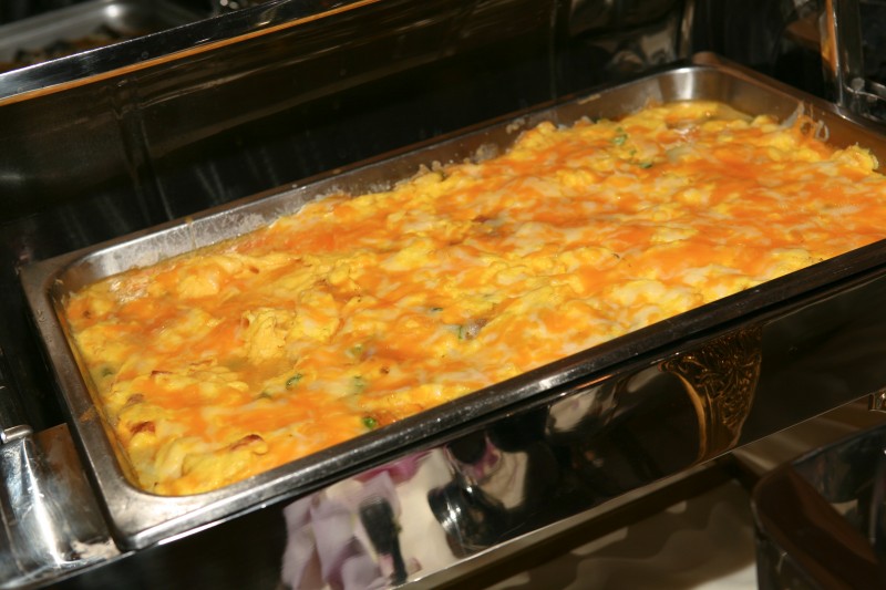 wedding breakfast buffet with green chiles