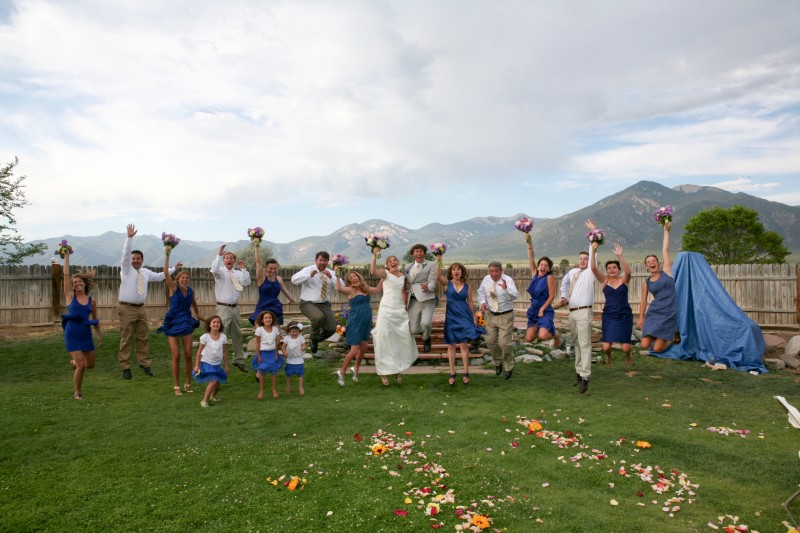 Wedding Party and Taos Mountain