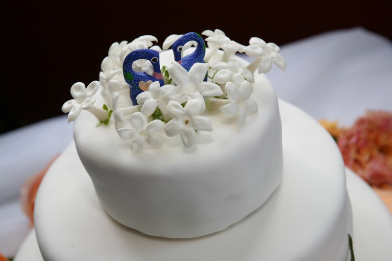 Blue Swan Wedding Cake Topper