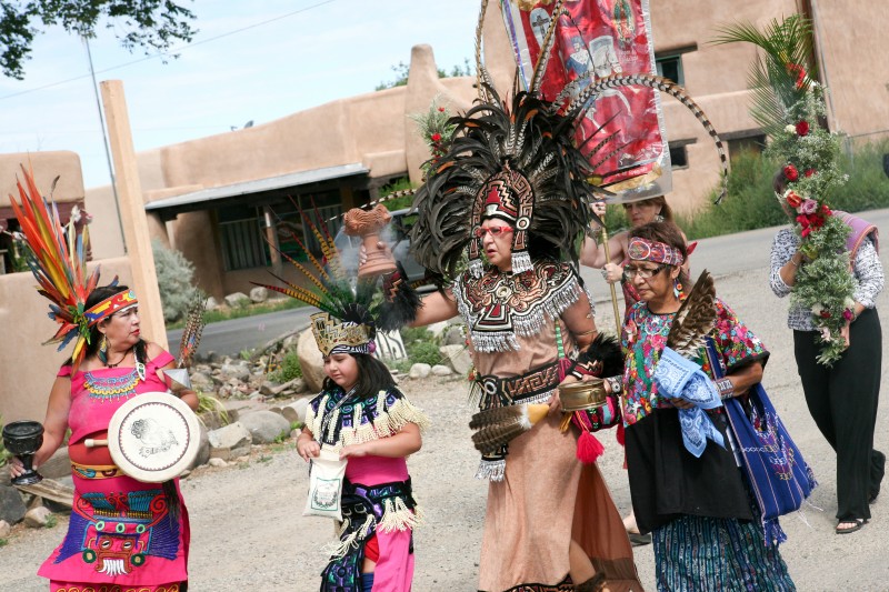 processional of Native dancers