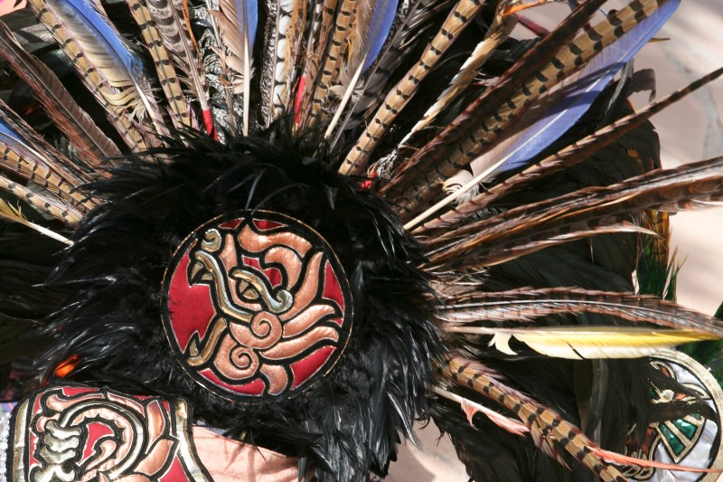 Aztec regalia and feathers