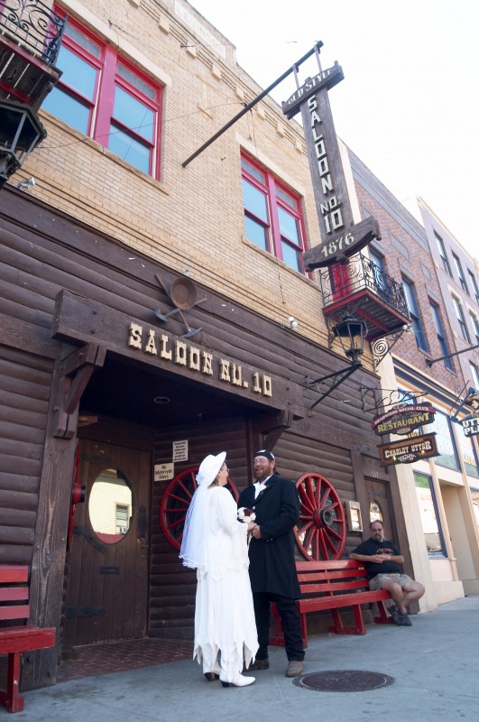 motorcycle rally wedding portraits