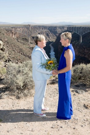 With the gorge and the river as a witness, these two were married in Taos, NM!
