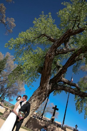 The blue New Mexico skies were a stunning backdrop for this destination wedding in Taos NM