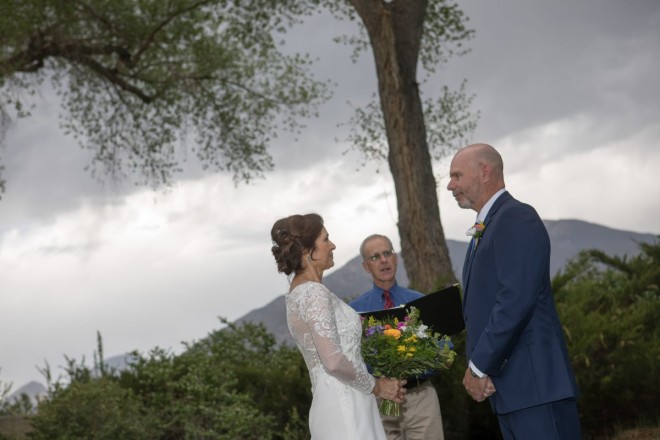 May wedding elopement with Taos mountain witnessing