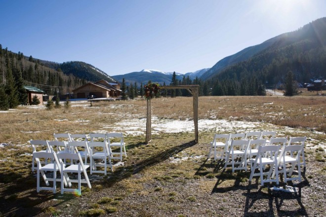 Outdoor micro-wedding in October in Red River, NM