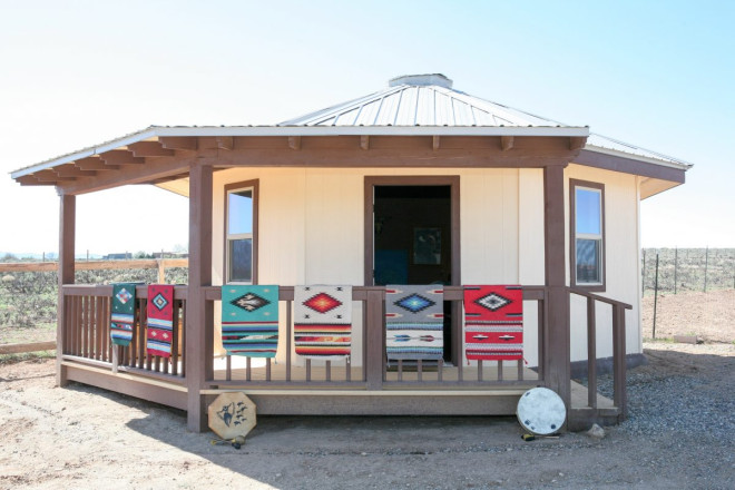 Traditionally designed Hogan in Arroyo Hondo, NM