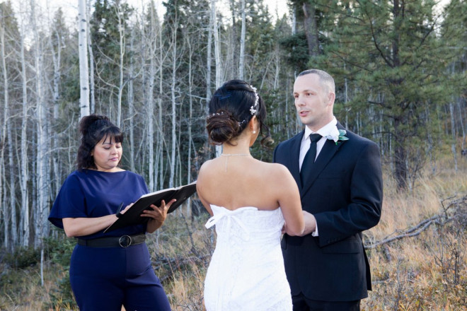Matthew recites his wedding vows to Chisato