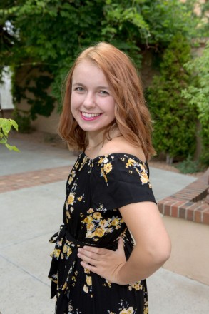 Bryna chose a black dress as her first outfit in her senior photo session in June.
