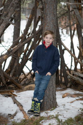 Snowy portraits in Carson National Forest on Angel Fire vacation