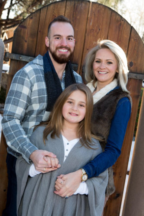 Engagement picutres including children at El Monte Sagrado in Taos, NM