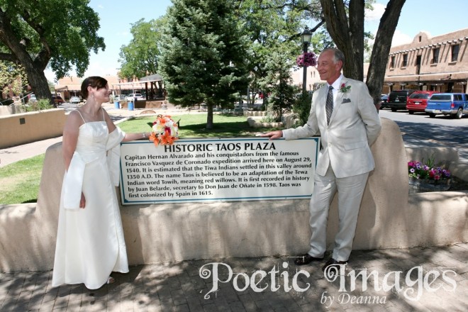 historical taos plaza wedding