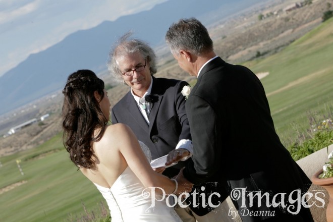 Steve Wiard officiating Taos wedding
