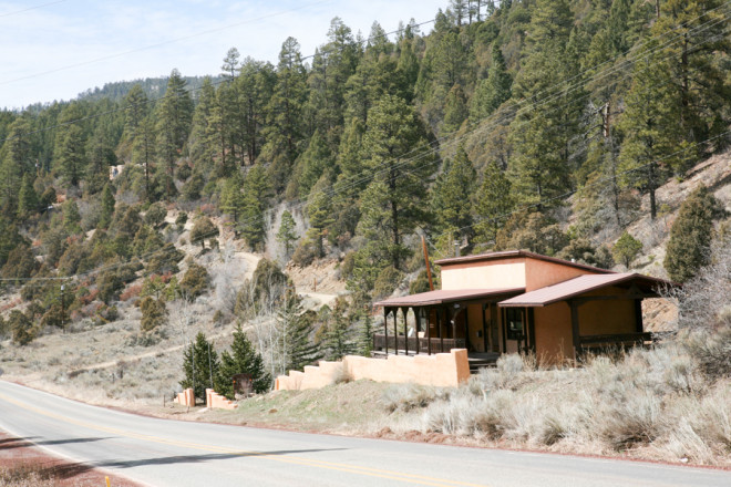 Different view of small adobe cabin in Taos, NM