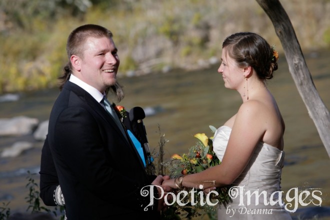 wedding ceremony by river water