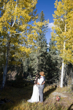 Sarah and Edwardo took a moment alone to honor the nature around them