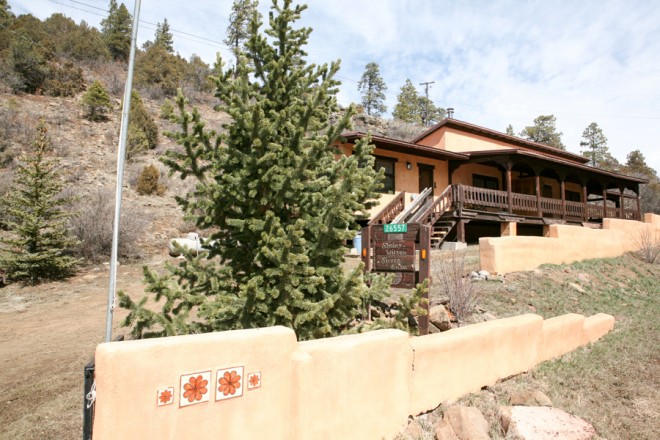 Sierra Vista is the name of the cute cabin in Taos Canyon