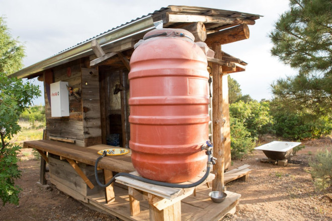 Water catchment for outdoor camping rental in Lama, NM