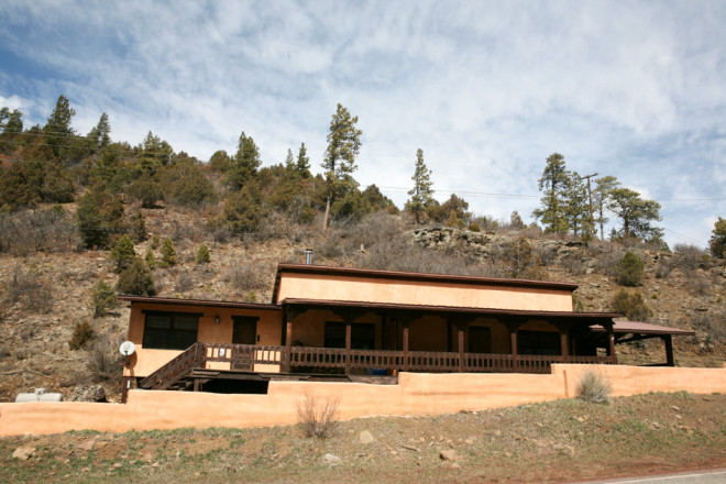 Beautiful trees and rock around Taos rental home