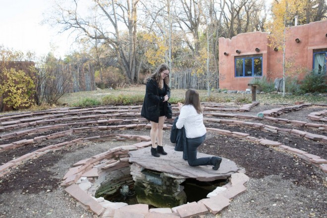 Leah proposed to Kasey in a labyrinth in Taos, and Kasey said YES!!