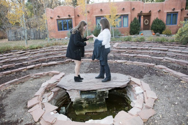 Wedding proposal in autumn setting in Taos, NM