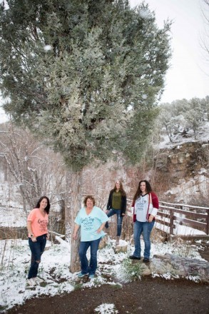 Portraits to document a snowy girls weekend in Angel Fire in May