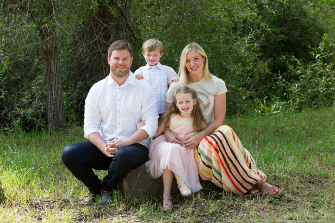 Gorgeous green background in summertime portraits in Taos